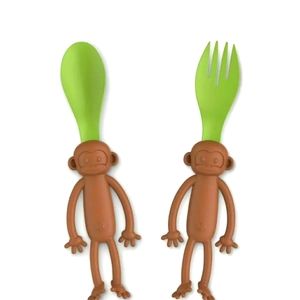 NWT Monkey Bites Kids Utensils Set. BPA Free